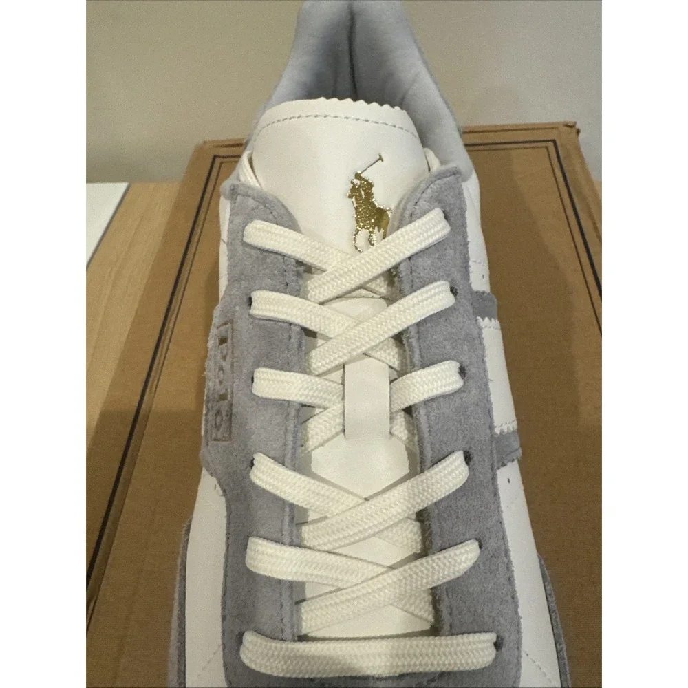 Polo‎ Ralph Lauren Heritage Aera Leather Suede Sneaker Men's 13 White Gum New